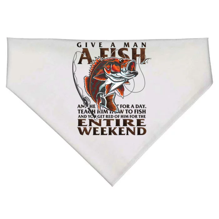 Give A Man A Fish Funny Fishing Fanatic USA-Made Doggie Bandana