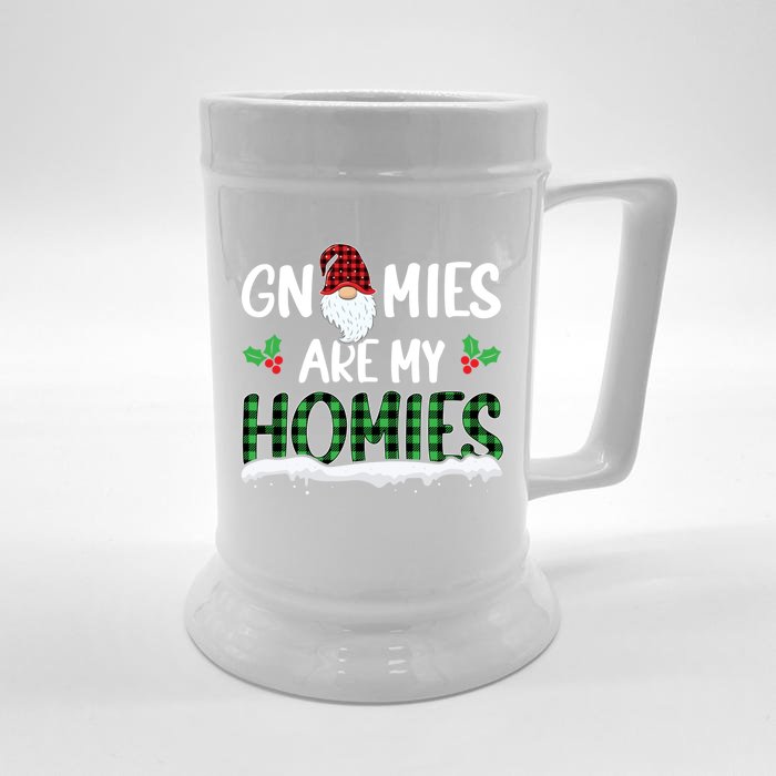 Gnomies Are My Homies Gnome Enthusiast Christmas Gnomies Gift Front & Back Beer Stein