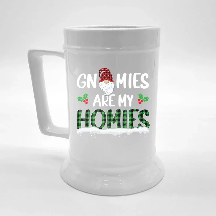 Gnomies Are My Homies Gnome Enthusiast Christmas Gnomies Gift Front & Back Beer Stein