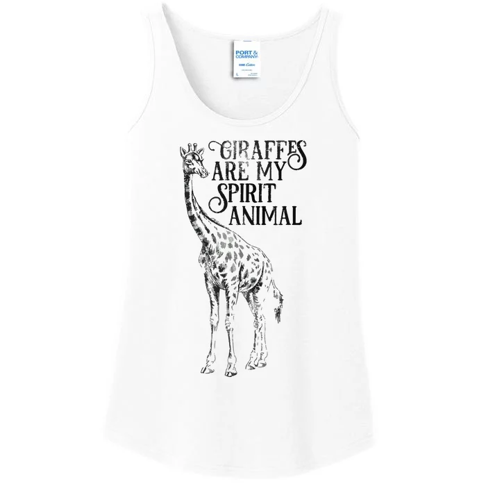 Giraffes Are My Spirit Animal For Giraffe Lovers Ladies Essential Tank