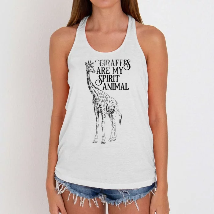 Giraffes Are My Spirit Animal For Giraffe Lovers Women's Knotted Racerback Tank