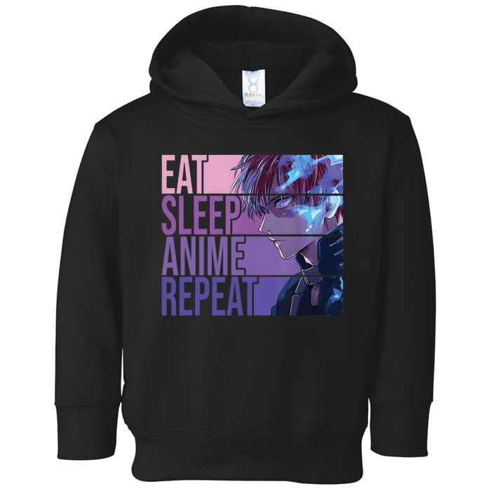 Graphic Academia My Hero Todoroki Eat Sleep Anime Repeat Toddler Hoodie