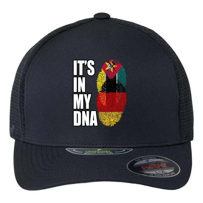 Ger And Mozambican Mix Dna Flag Heritage Gift Flexfit Unipanel Trucker Cap