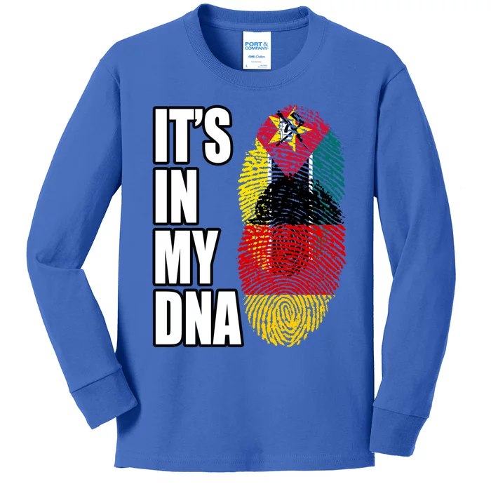 Ger And Mozambican Mix Dna Flag Heritage Gift Kids Long Sleeve Shirt