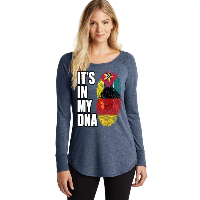 Ger And Mozambican Mix Dna Flag Heritage Gift Women's Perfect Tri Tunic Long Sleeve Shirt