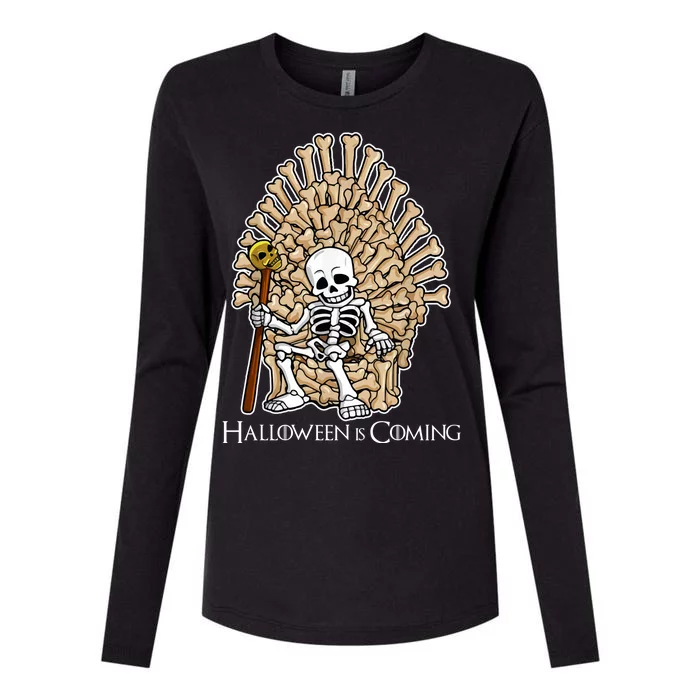 Game of Bones Halloween Is Coming Womens Cotton Relaxed Long Sleeve T-Shirt