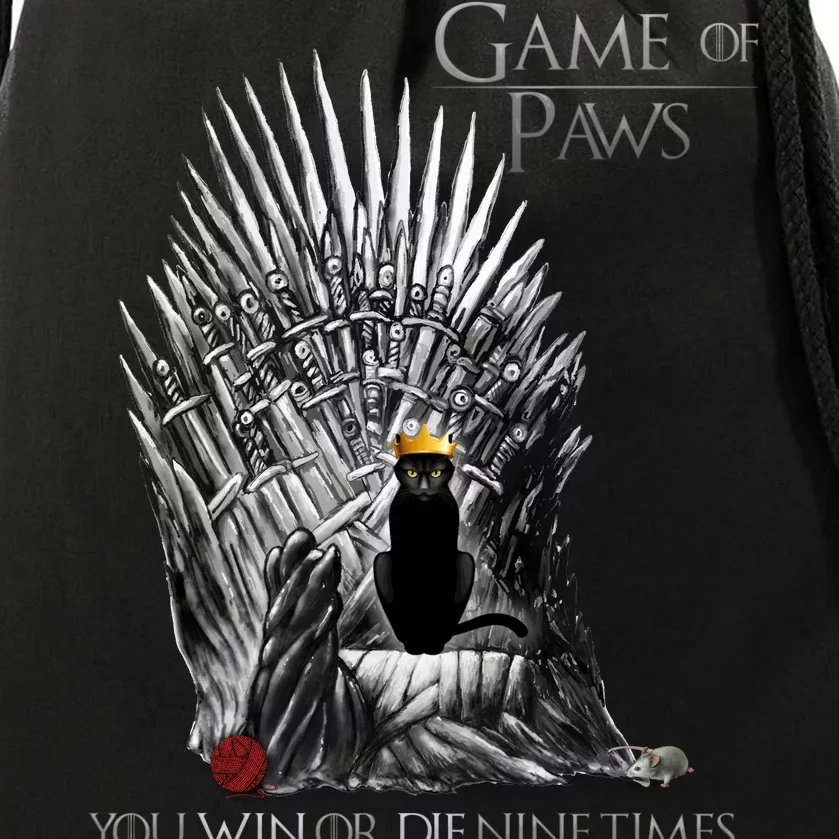 Game of Paws Drawstring Bag