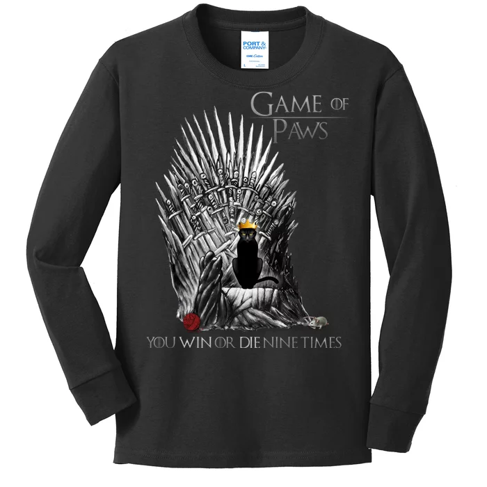 Game of Paws Kids Long Sleeve Shirt