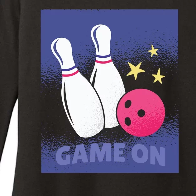 Game On Bowling Womens CVC Long Sleeve Shirt