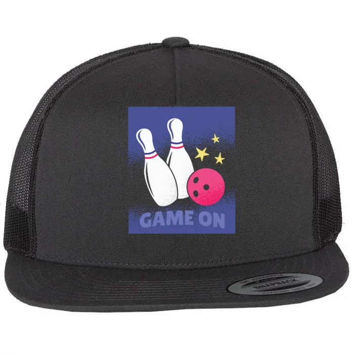 Game On Bowling Flat Bill Trucker Hat