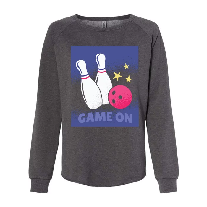 Game On Bowling Womens California Wash Sweatshirt