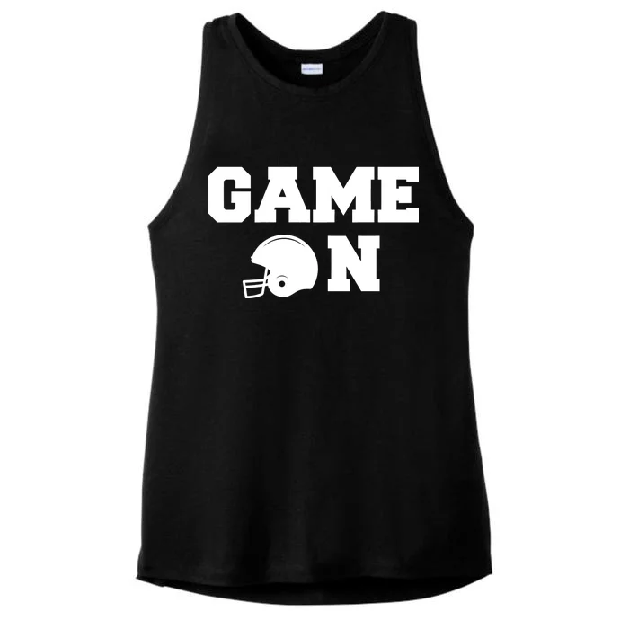 Game On Football Fan Helmet Ladies Tri-Blend Wicking Tank