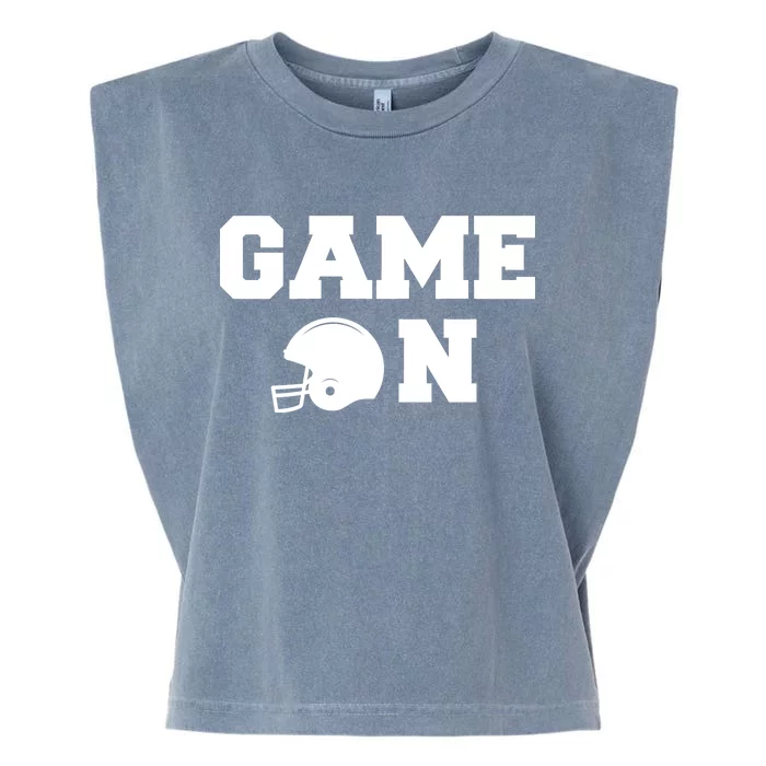 Game On Football Fan Helmet Garment-Dyed Women's Muscle Tee