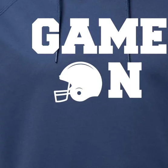 Game On Football Fan Helmet Performance Fleece Hoodie