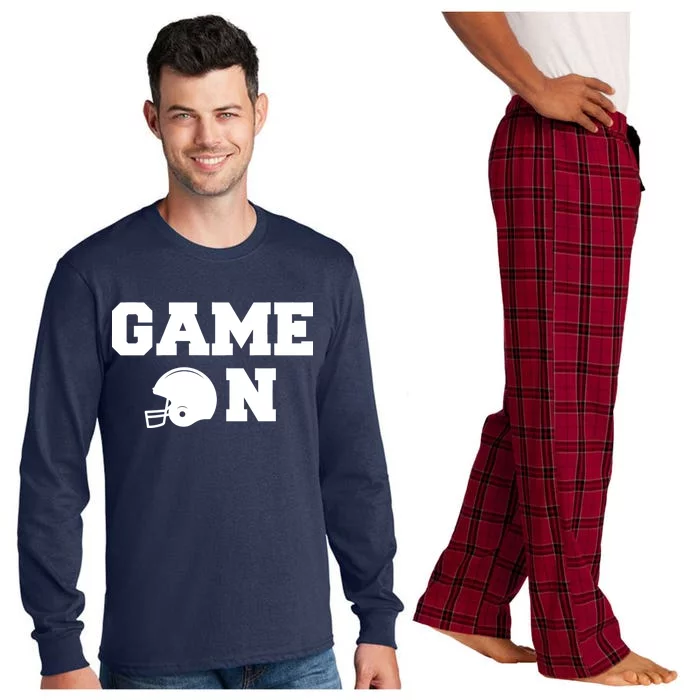 Game On Football Fan Helmet Long Sleeve Pajama Set