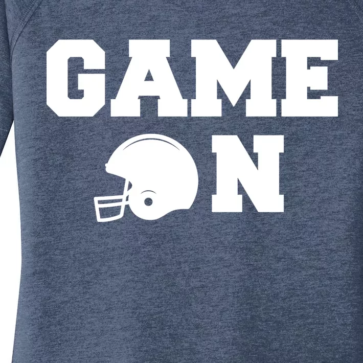 Game On Football Fan Helmet Women's Perfect Tri Tunic Long Sleeve Shirt