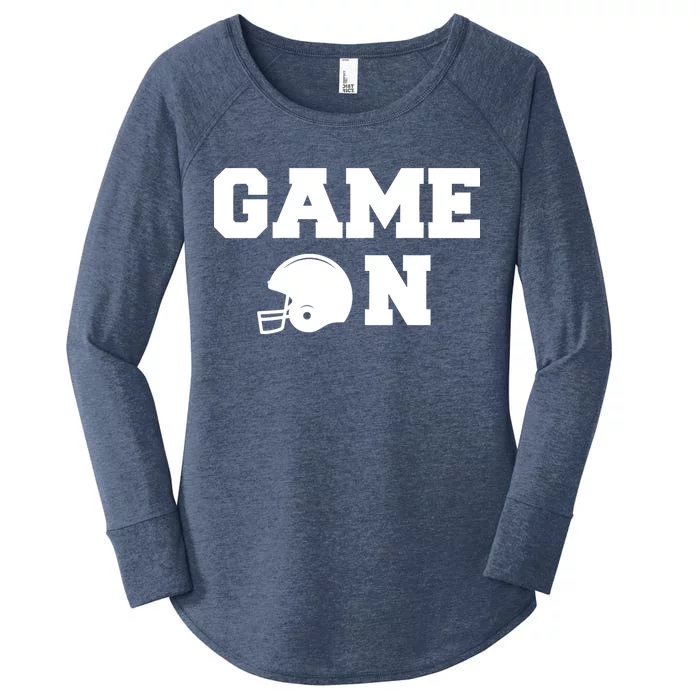 Game On Football Fan Helmet Women's Perfect Tri Tunic Long Sleeve Shirt