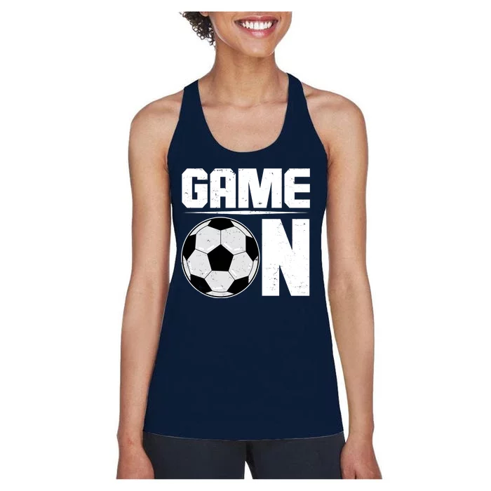 Game On Soccer Fan Women's Racerback Tank