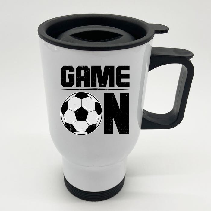 Game On Soccer Fan Front & Back Stainless Steel Travel Mug