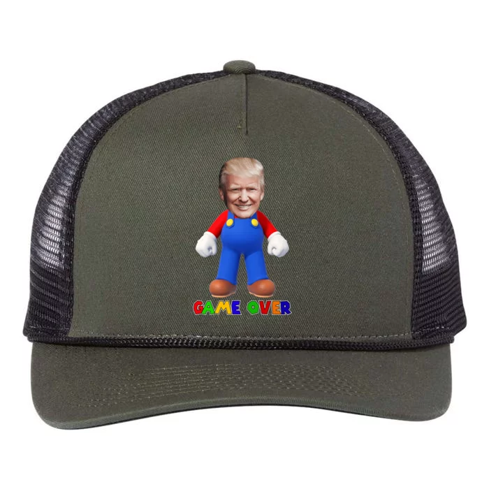 Game Over Donald J Trump Retro Rope Trucker Hat Cap