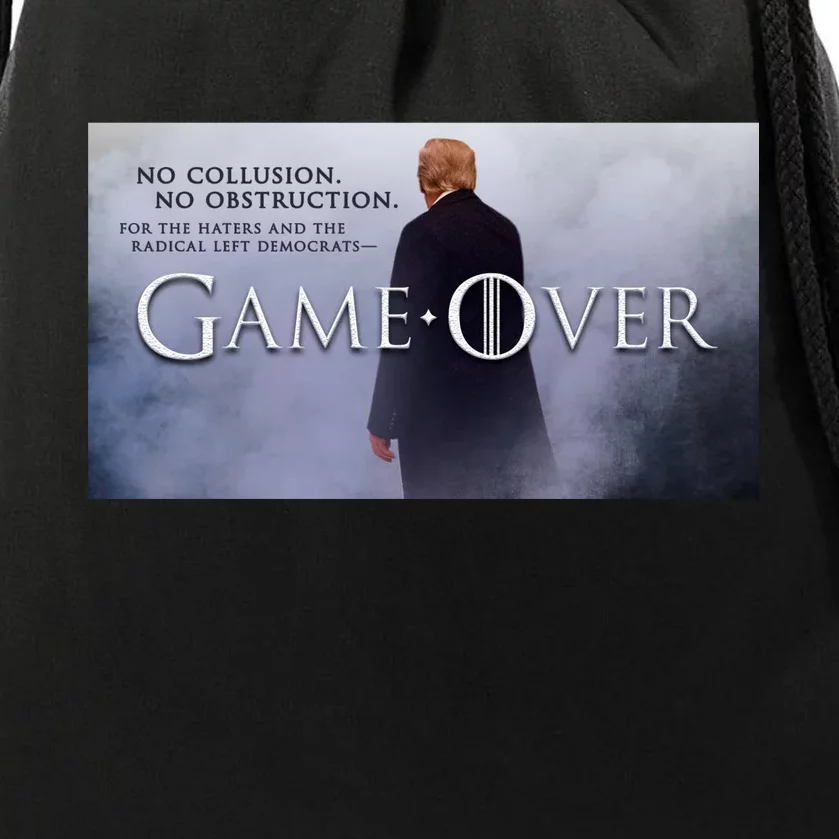 Game Over Donald J Trump No Collusion Drawstring Bag