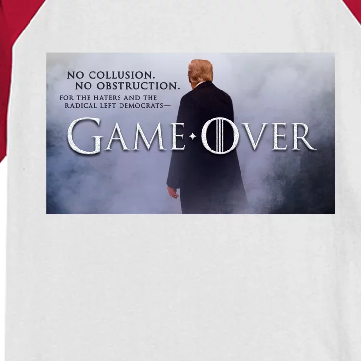 Game Over Donald J Trump No Collusion Kids Colorblock Raglan Jersey