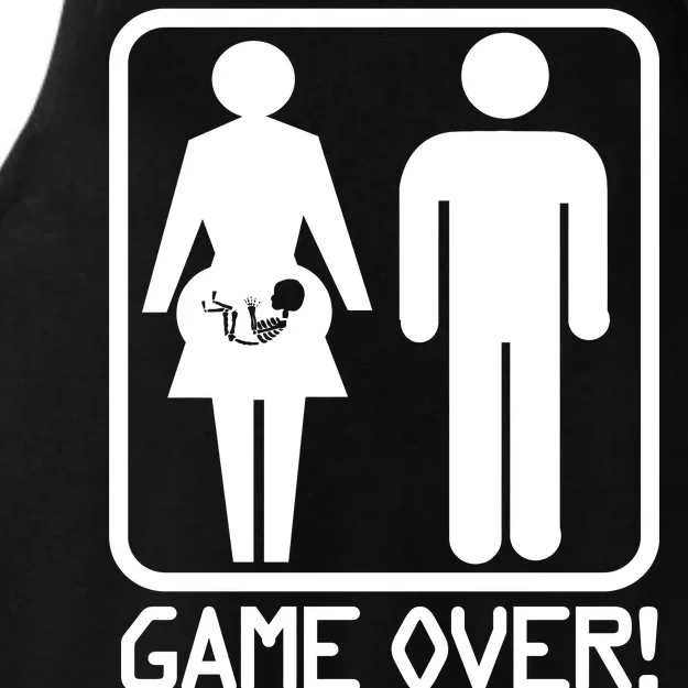 Game Over Pregnant Funny Ladies Tri-Blend Wicking Tank