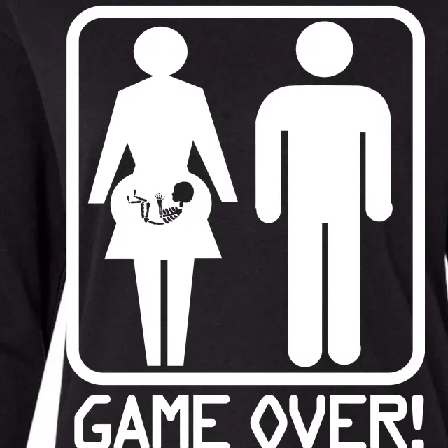 Game Over Pregnant Funny Womens Cotton Relaxed Long Sleeve T-Shirt