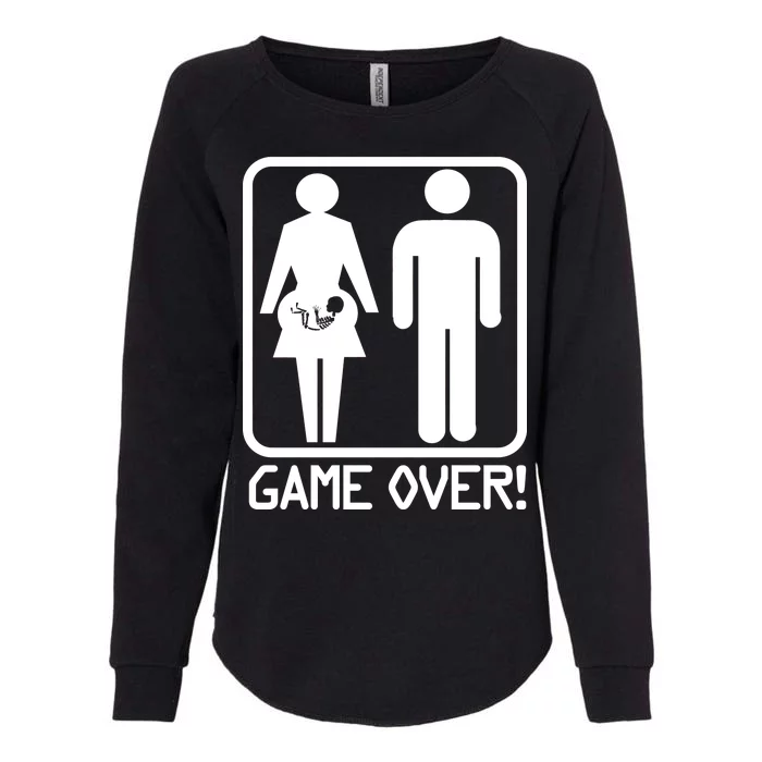 Game Over Pregnant Funny Womens California Wash Sweatshirt