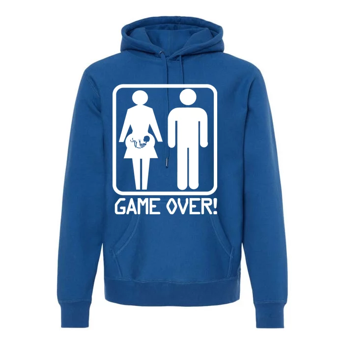 Game Over Pregnant Funny Premium Hoodie