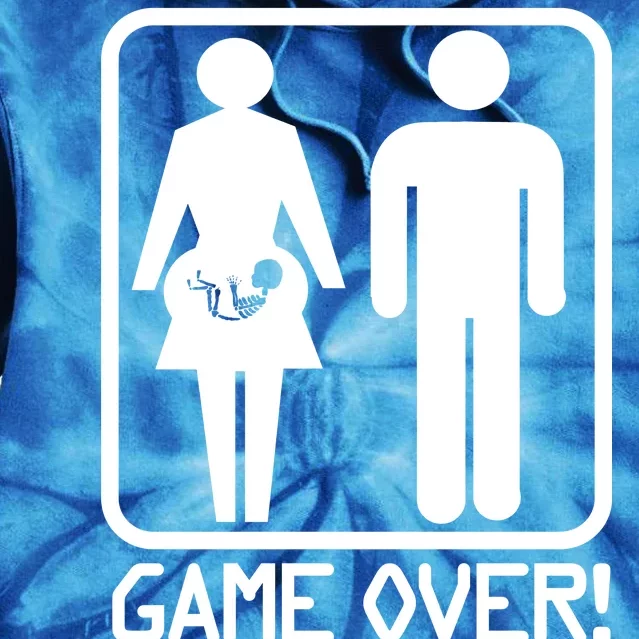 Game Over Pregnant Funny Tie Dye Hoodie