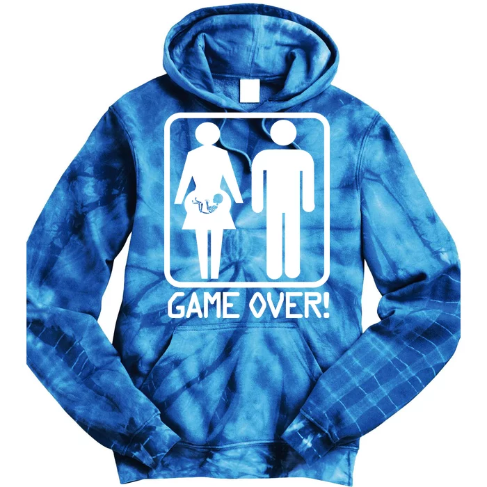 Game Over Pregnant Funny Tie Dye Hoodie