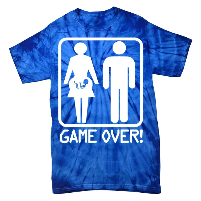 Game Over Pregnant Funny Tie-Dye T-Shirt