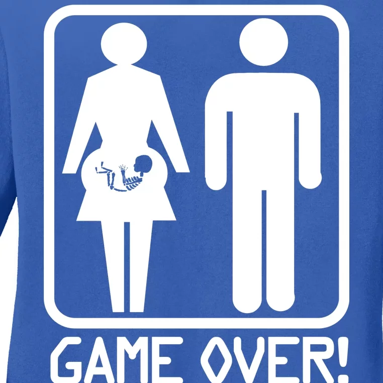 Game Over Pregnant Funny Ladies Long Sleeve Shirt