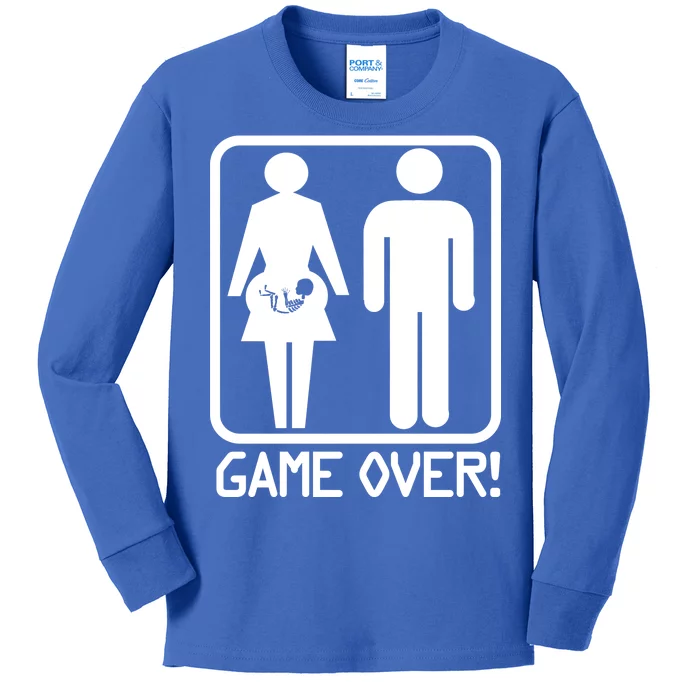 Game Over Pregnant Funny Kids Long Sleeve Shirt