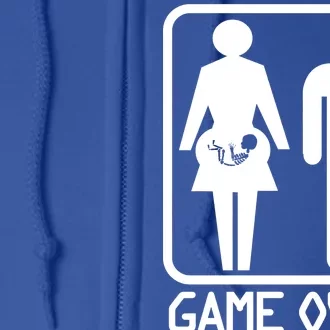 Game Over Pregnant Funny Full Zip Hoodie