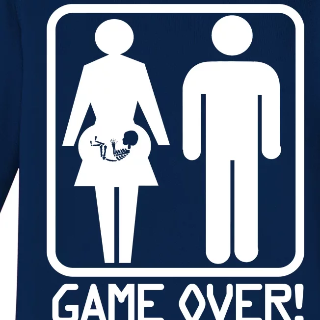 Game Over Pregnant Funny Baby Long Sleeve Bodysuit