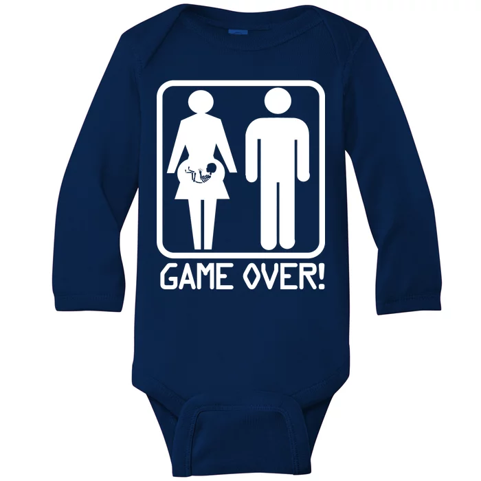 Game Over Pregnant Funny Baby Long Sleeve Bodysuit