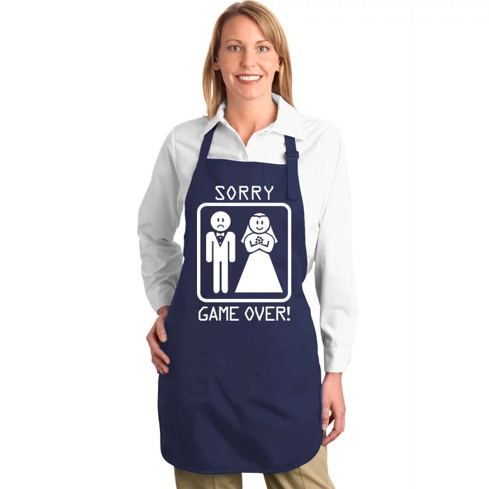 Game Over Sorry Gamer Full-Length Apron With Pocket