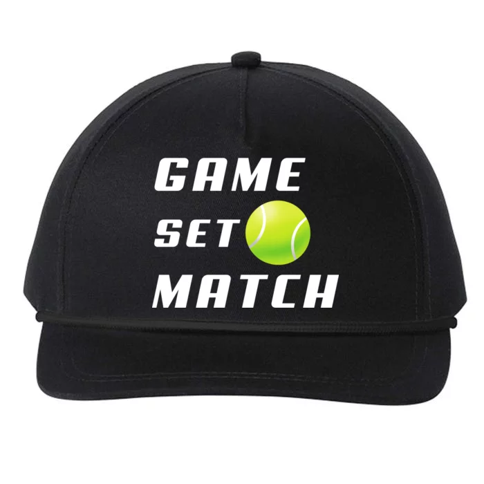 Game Set Match Tennis Snapback Five-Panel Rope Hat