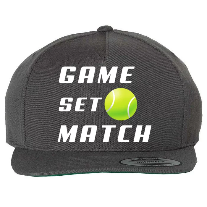 Game Set Match Tennis Wool Snapback Cap