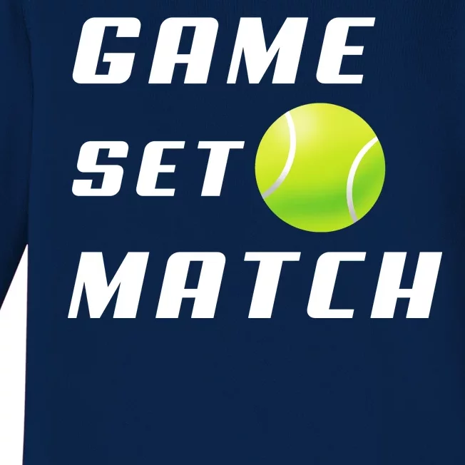 Game Set Match Tennis Baby Long Sleeve Bodysuit