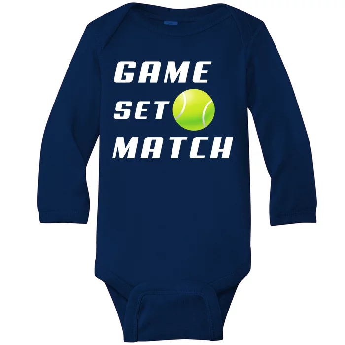 Game Set Match Tennis Baby Long Sleeve Bodysuit