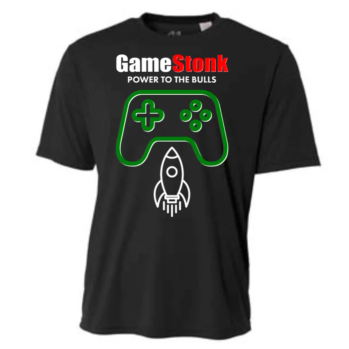 Game Stonk Power To The Bull Game Stop Stock Market Cooling Performance Crew T-Shirt