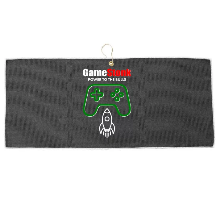 Game Stonk Power To The Bull Game Stop Stock Market Large Microfiber Waffle Golf Towel