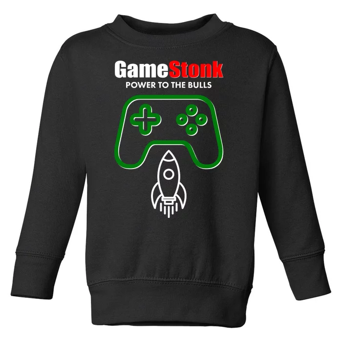 Game Stonk Power To The Bull Game Stop Stock Market Toddler Sweatshirt