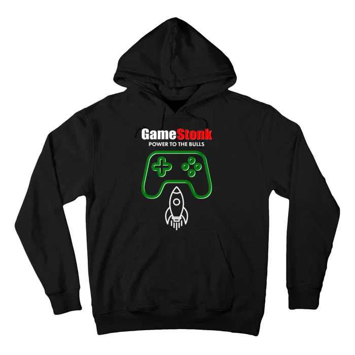 Game Stonk Power To The Bull Game Stop Stock Market Tall Hoodie