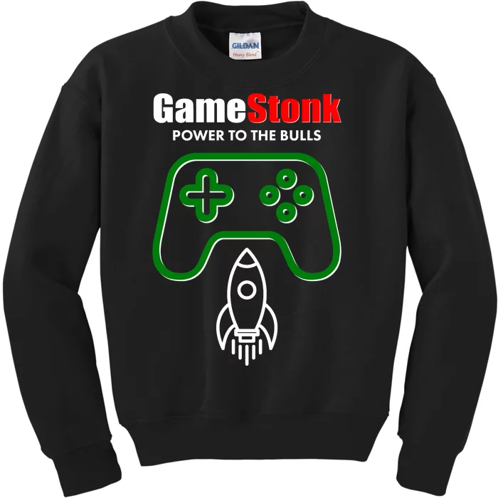 Game Stonk Power To The Bull Game Stop Stock Market Kids Sweatshirt