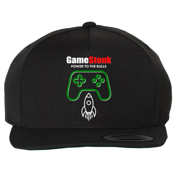 Game Stonk Power To The Bull Game Stop Stock Market Wool Snapback Cap