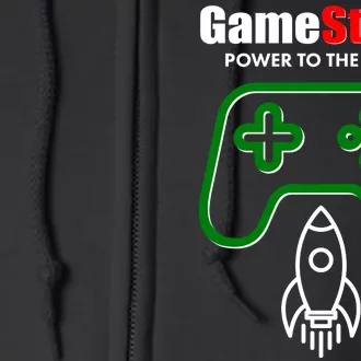 Game Stonk Power To The Bull Game Stop Stock Market Full Zip Hoodie